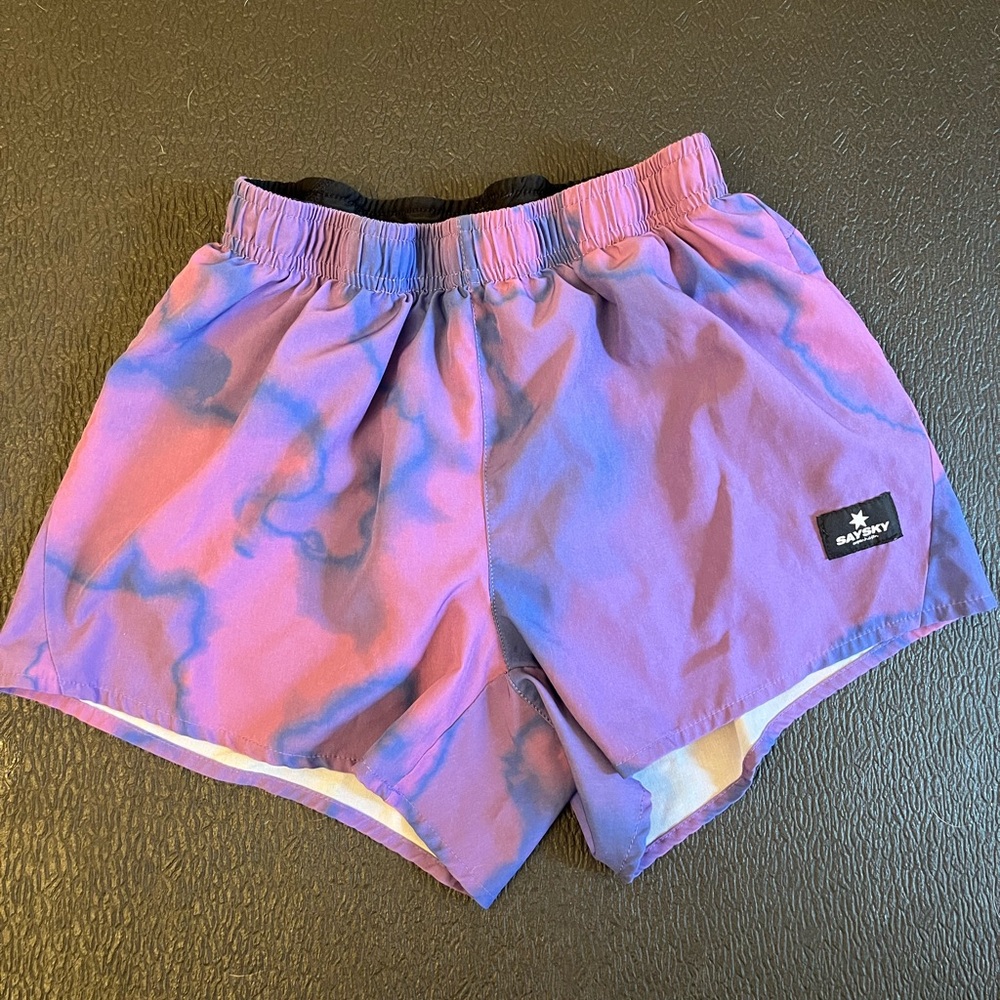 Saysky 2 in 1 Pace Shorts 3” - Size S - Purple Tie Dye